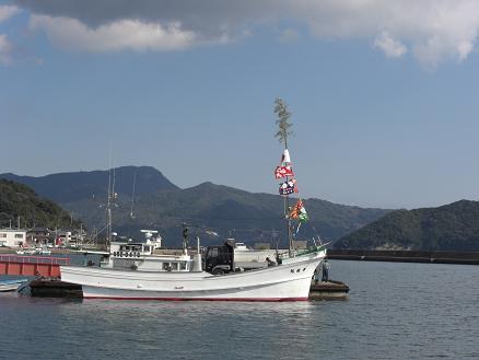 お正月の大漁旗（倉岳町宮田）