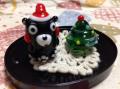 くまモン とんぼ玉 クリスマスバージョン(天草は、サンタクロースの聖地となりました。そこで、くまモンもサンタクロースの帽子をかぶったバージョンか登場しました!)
