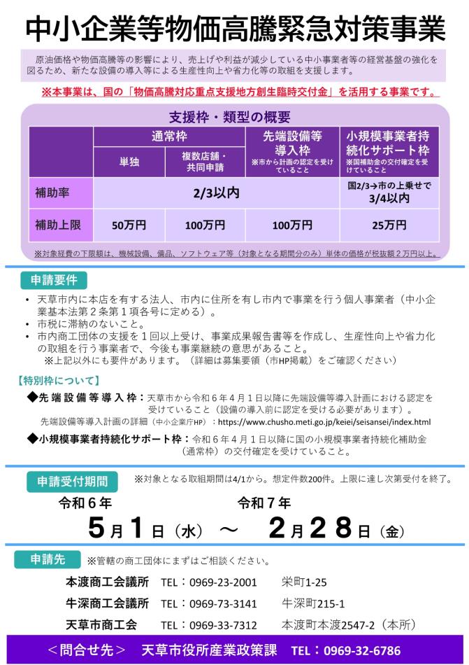 中小企業等物価高騰緊急対策事業